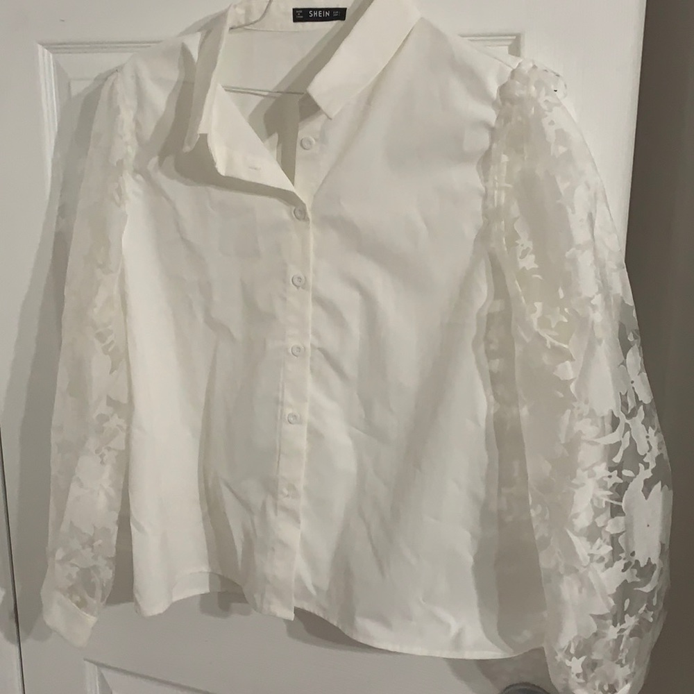 White SHEIN Button down